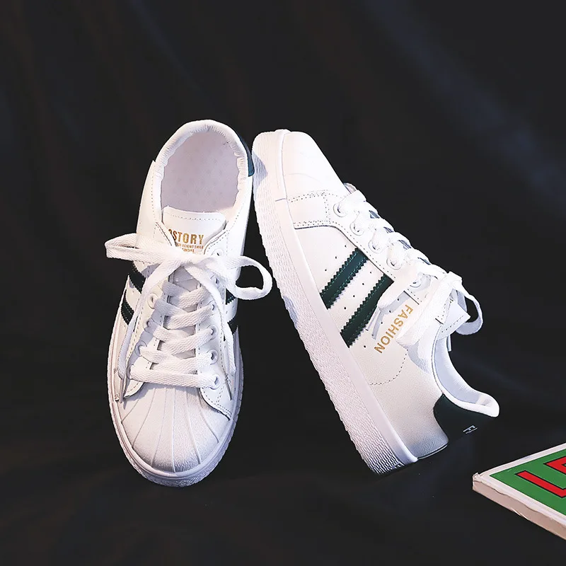 

2021 Spring New Korean Versatile Student's Small White Shoes Women's Shell Sports Leisure Board Shoes Flat Soled Women's Shoes