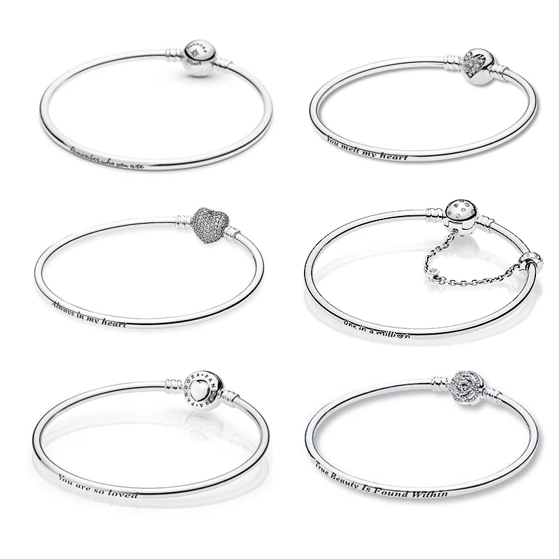 

Ювелирные изделия для женщин Pulsera Plata 925 женский браслет подходит для оригинального Pandora DIY Feminino подвеска Стерлинговое Серебро Beads Beadeds брасле...