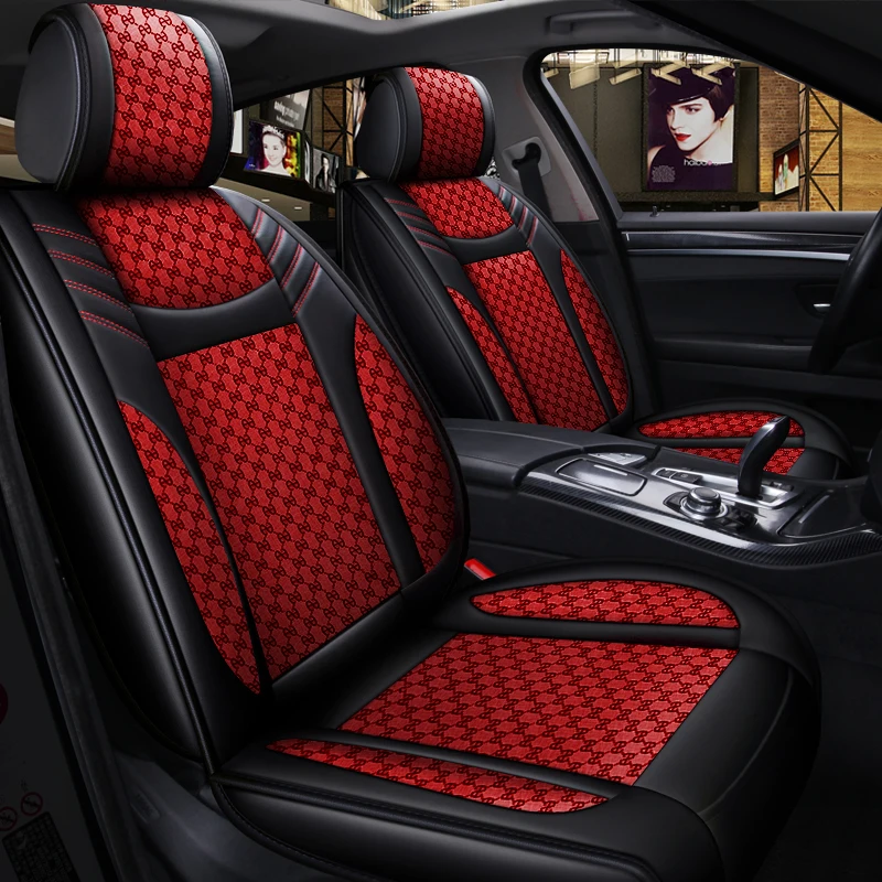 

Чехлы на автомобильные сиденья из кожи и льна, передние и задние Чехлы для Toyota Camry Corolla RAV4 Prius Venza C-HR 4runner Yaris Avalon Tacoma Hilux