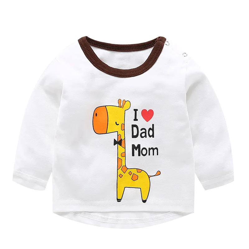 Весенние футболки для маленьких мальчиков хлопковая одежда девочек детские с