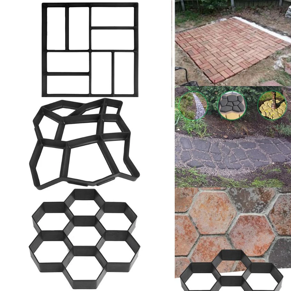 

DIY Garden Paving Cement Brick Molds Durable Concrete Paving Brick Molds Garden Building Tool with Instruction