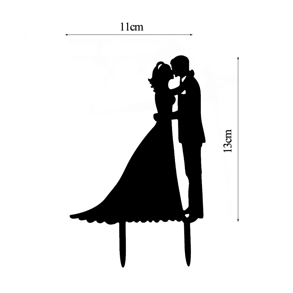 Cake Topper 34 Украшения на свадебный торт, фигурки из черного цвета в виде жениха и невесты Mr Mrs с кошечкой для маленьких собак торт топпера, свадебные Обручение вечерние украшения торта вечерние свадебные сувениры - Цвет: Cake Topper 34