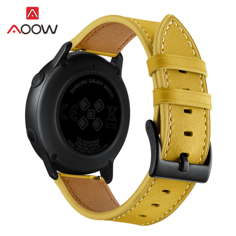 20 мм ремешок из натуральной кожи для samsung Galaxy Watch Active 42 мм gear S2 huawei Garmin vivoactive Amazfit BIP Молодежный браслет