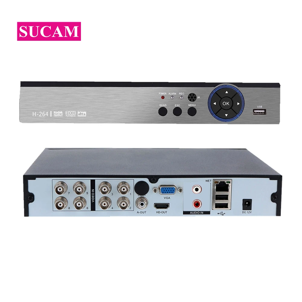 5 в 1 H.265 8CH 5MP AHD DVR CCTV Гибридный 0 мегапиксельный NVRDVR рекордер XVR камера Onvif RS485 Coxial