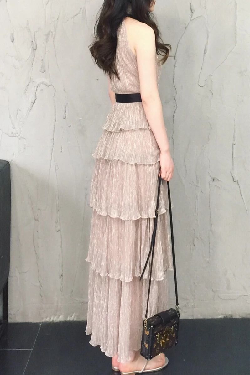 Женское элегантное платье без рукавов винтажные вечерние многослойные платья с