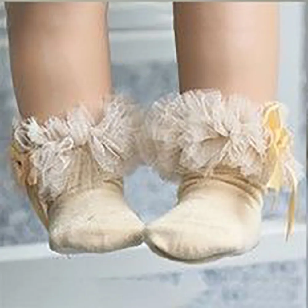 Детские кружевные носки с цветочным рисунком для малышей хлопковые носки с бантом до лодыжки для малышей от 0 до 8 лет милые носки принцессы для маленьких девочек новая мода