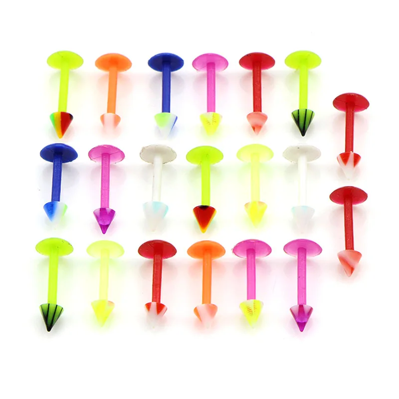 

Multicolor 20Pcs/Set Acrylic Labret Monroe Lip Ring Piercing Jewelry Cartilage Tragus Ear Studs Screw Percing Nose Ring Bijoux