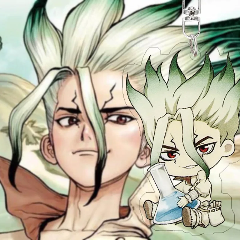 Брелок с мультипликационным рисунком из аниме Dr.STONE милый акриловый двусторонний