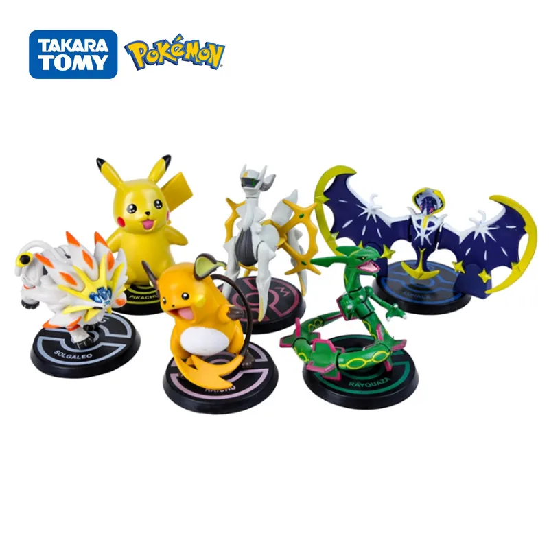 

6Pcs/Set Pokemon Anime Role Dolls Figurine Pikachu Lunayara God of Creation Alyus Solgaleo Model Collect Toys Birthday Gifts