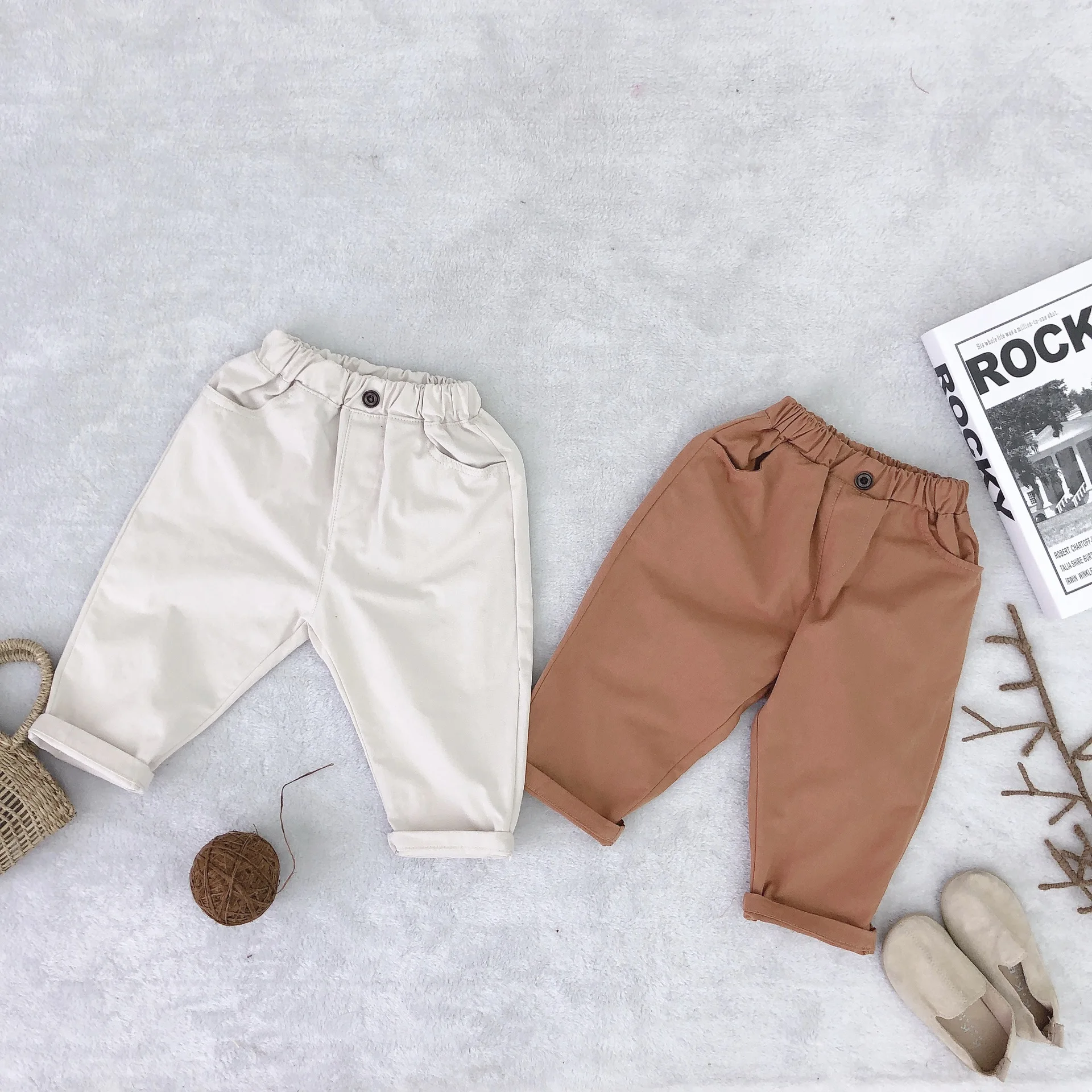 Весна 2022 детские хлопчатобумажные повседневные свободные штаны в Корейском