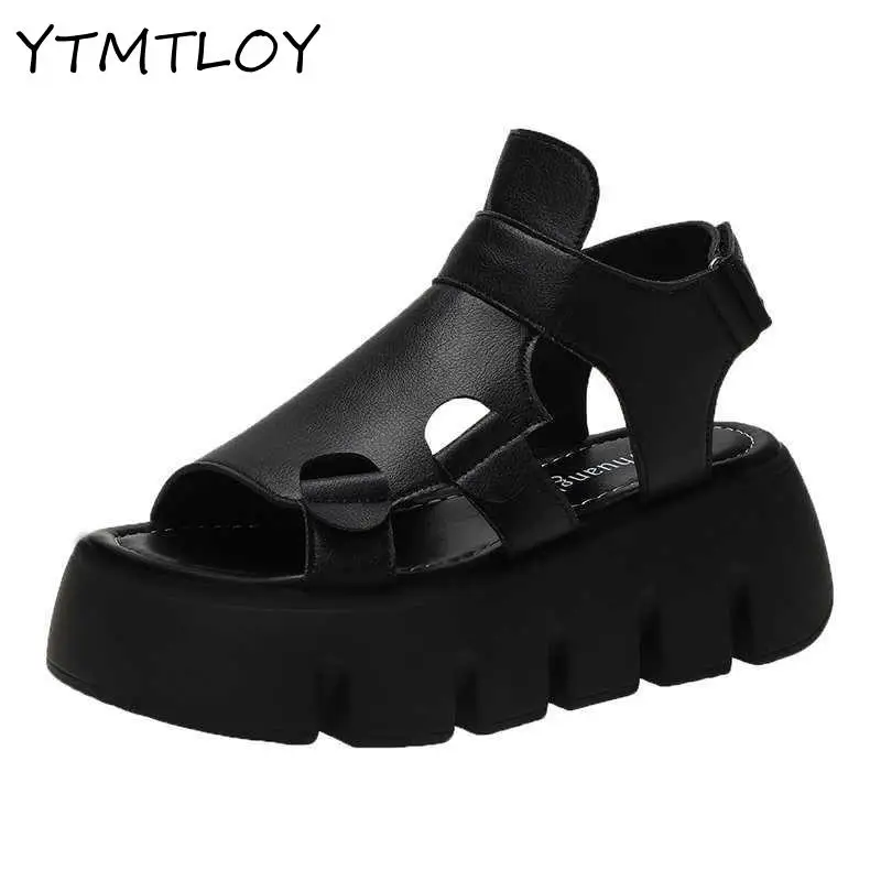 Новинка лета 2021 женские сандалии на толстой подошве 5 см летняя обувь и тапочки с