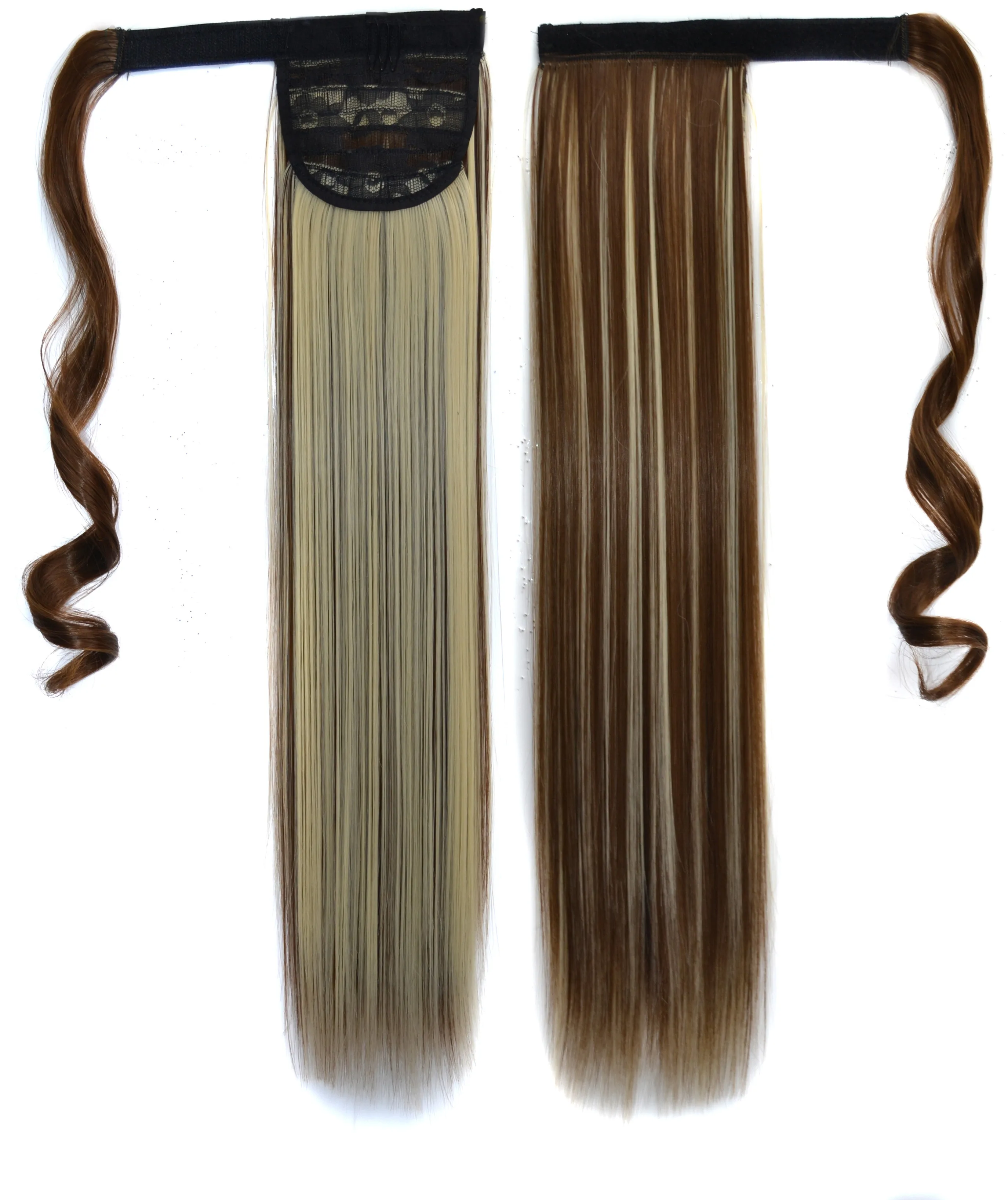 

BEIYUFEI HAIR Long Straight Wrap Around Clip In Ponytail Hair Extension Heat Resistant Synthetic Pony Tail Fake Hair
