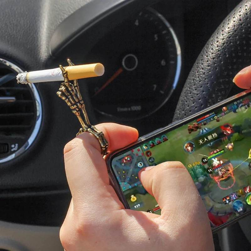 

Металлический держатель для сигарет в виде скелета на палец, винтажные аксессуары для курения, подарок для женщин и мужчин