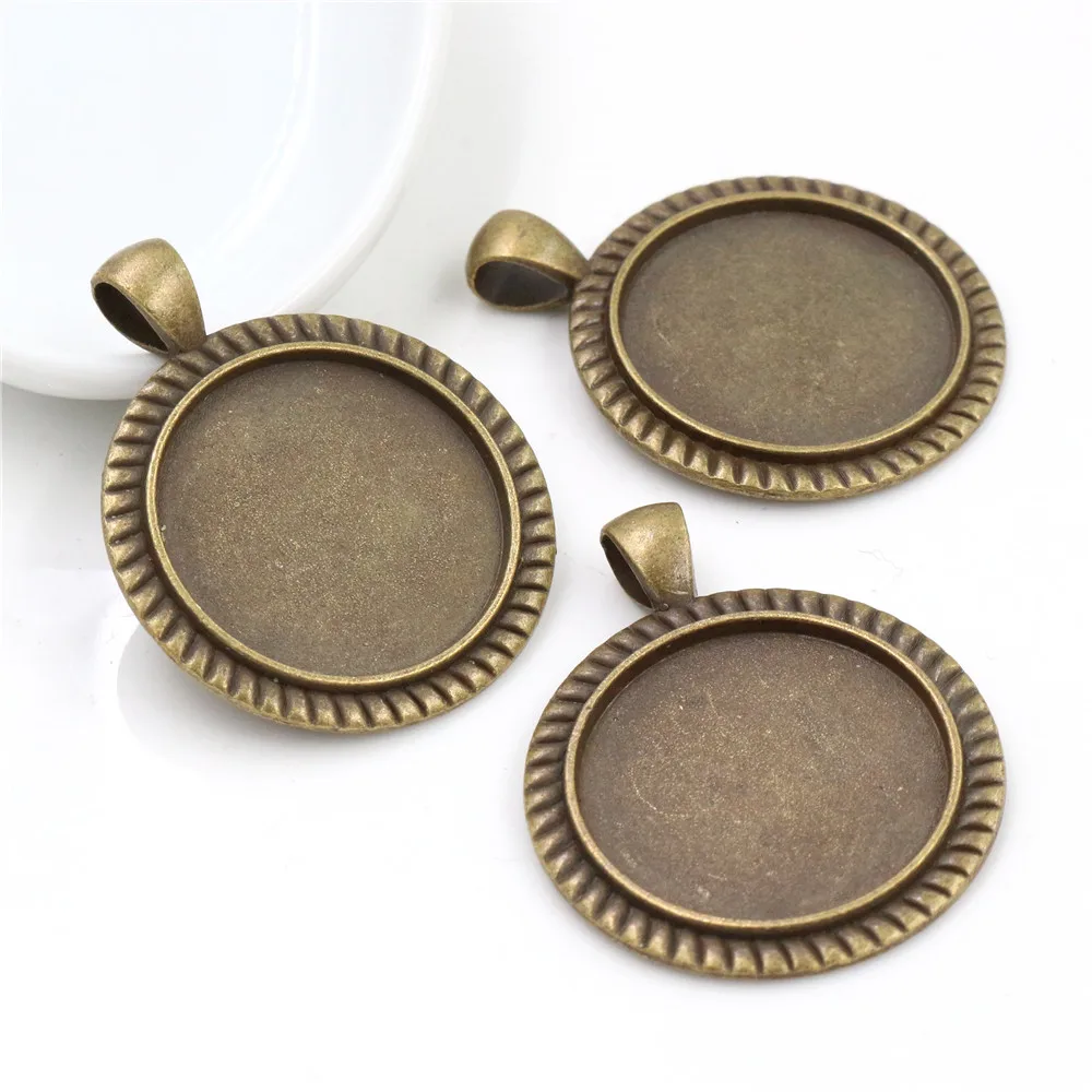 Новая мода 5 шт 25 мм Внутренний размер Античная Посеребренная бронзовая полоска