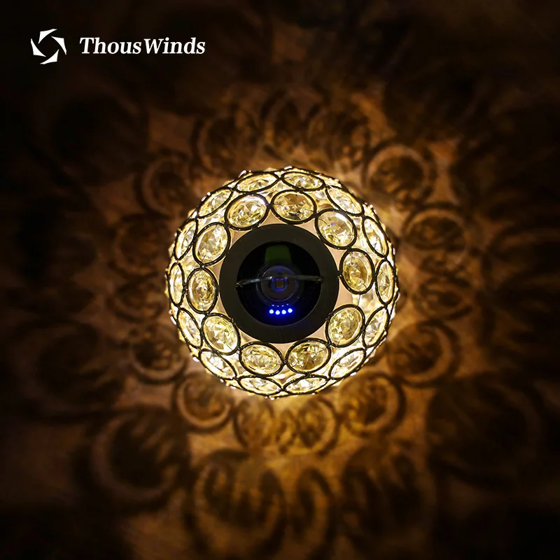 Comprare Thous Venti Obiettivo Zero LED Luce Sfera Di Cristallo Lanterna Illuminazione Da Campeggio Esterna Luce Ombra Paralume In Cristallo