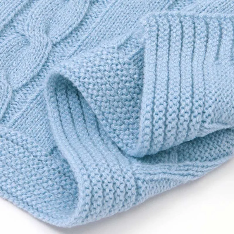 Детское вязаное одеяло для новорожденных зимняя детская коляска покрывало