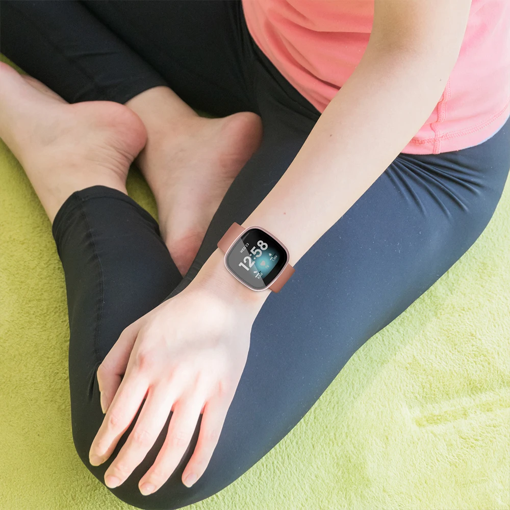 Matte Protective Case for Fitbit versa 3/Sense Cover Screen Protector Full Protective Shell for Versa 3/Sense Accessorie