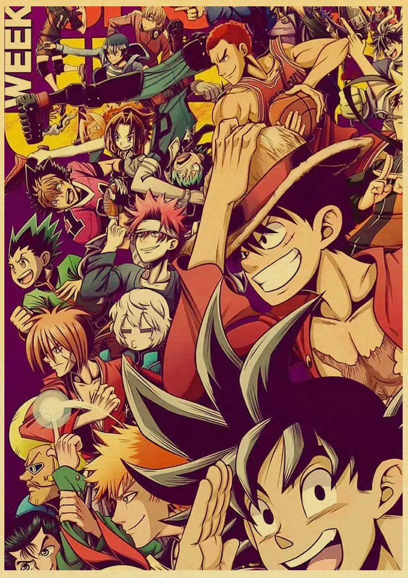 

Retro Poster Wall Sticker Kraft Paper Hot Anime Hunter Poster Cartoon for Decorating Bedroom Living Room Cafe Bar 42x30cm