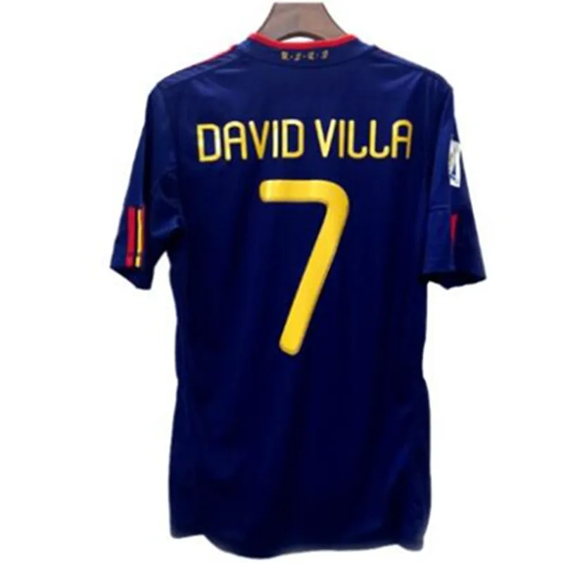 

Camisa de Futebol Retro 2010 Iniesta David Villa Torres Camisas de Futebol uniform es estoque