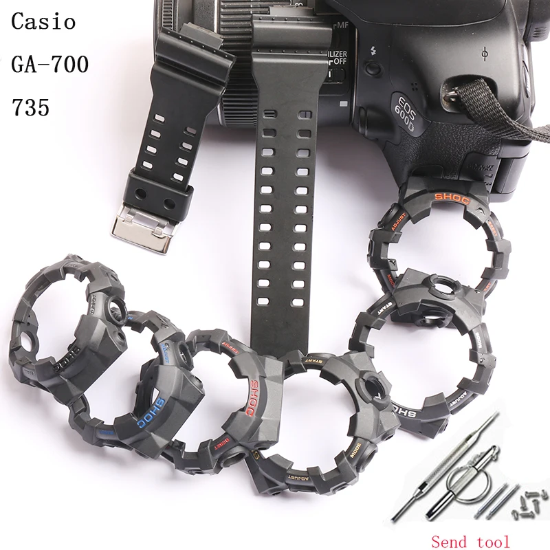 Аксессуары для часов 16 мм ремешок из смолы камуфляжа Casio G SHOCK GA 700 710 735 спортивный