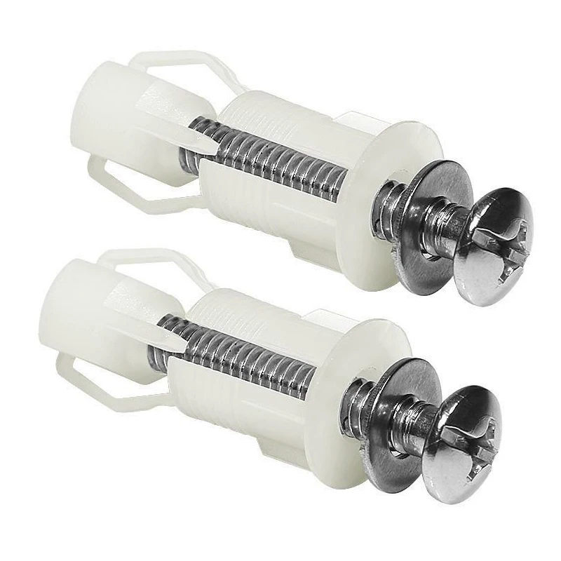 

2Pcs Top Fix Toilet Cover Seat Screws Well Nut Pan Fixing WC Blind Hole Fitting Kit For Universal Toilet Seat Hinges Commode