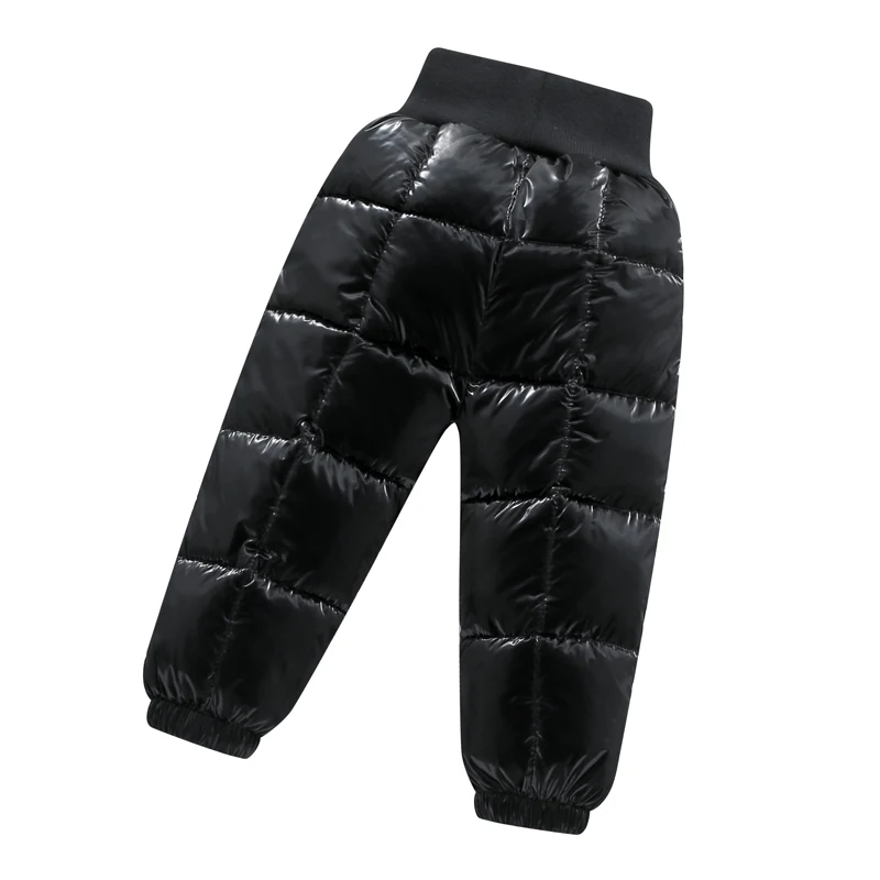 Осенне-зимние хлопковые теплые штаны с высокой талией для девочек