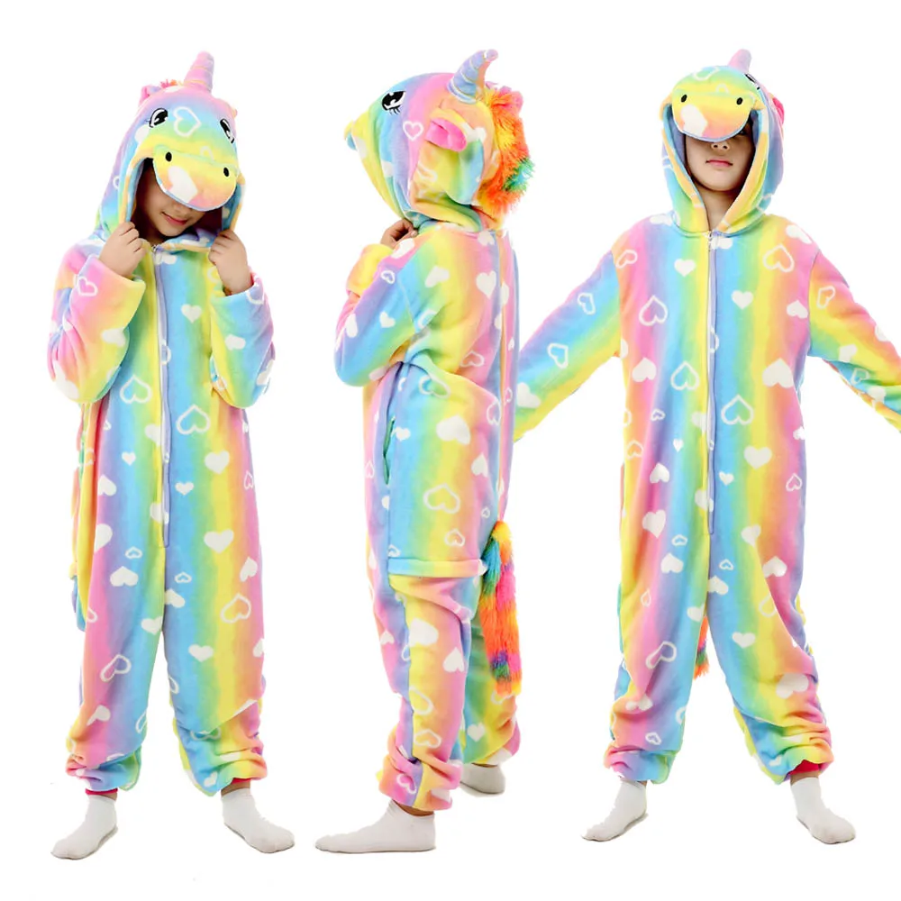 LA45 Одежда для маленьких детей в виде радужного единорога, Пижама Kigurumi для детей «Стич», «панда» для детей рисунок «Hello Kitty» животного, единорог, комбинезоны для девочек - Цвет: LA45