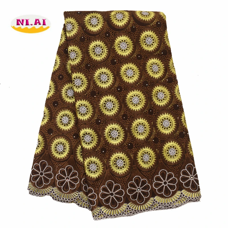Новейшая швейцарская вуаль NIAI кружево в Швейцарии кружевная ткань африканская