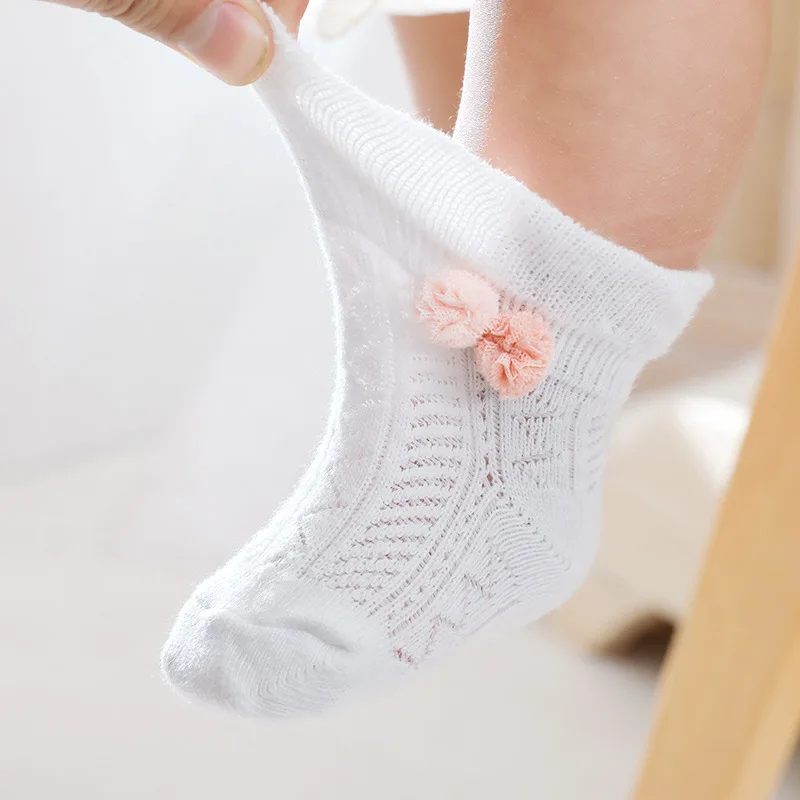 

21 summer mesh thin baby socks newborn baby girl socks bubble mouth ball children's cotton socks