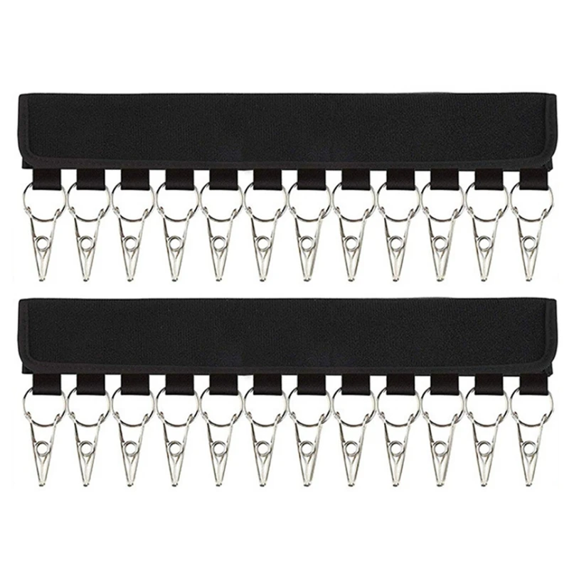 

1 Pair Hat Organizer Holders Each Contains 12 Clips Large Capacity Collect Many Caps Shirts Scarves and Other Clothes