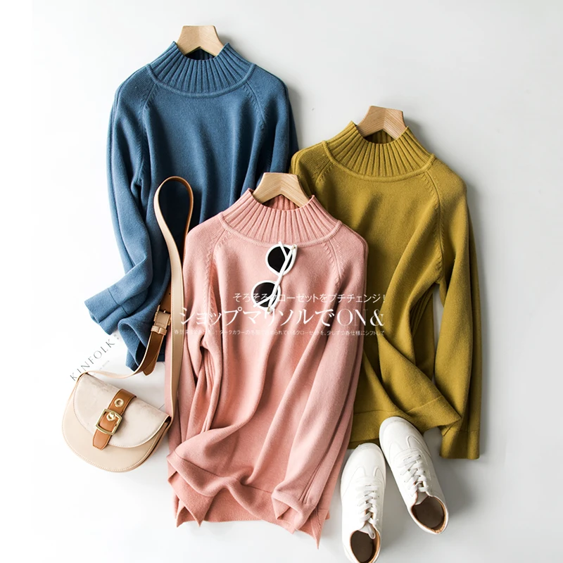 2019 new cashmere sweater women clothes high collar long-sleeved female pure warm pullover | Женская одежда