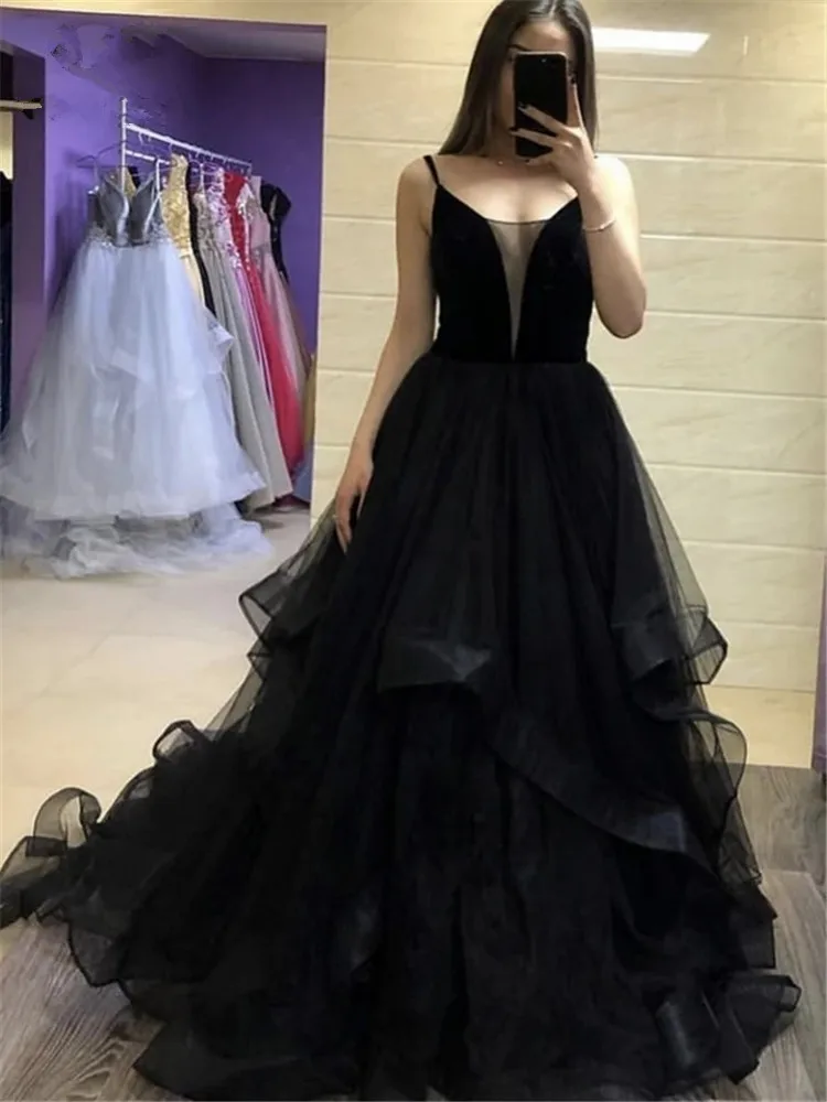 

Vestido De noiva черный бальное платье на свадьбу, платья с оборками на бретельках для женщин фатиновое платье для свадьбы свадебное платье vestido de ...