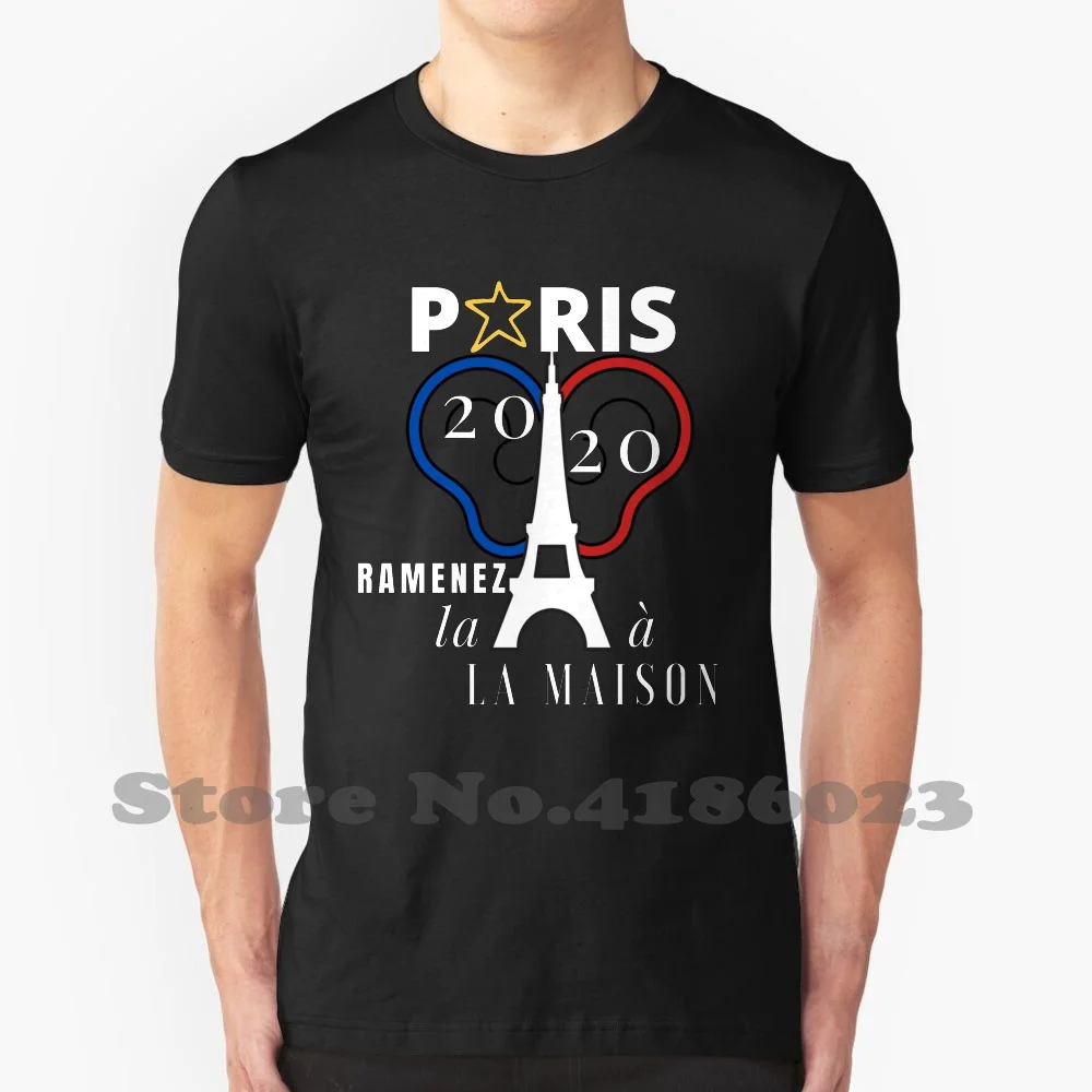 

Футболка для мужчин и женщин, цвет черный/белый, для чемпионов в Париже