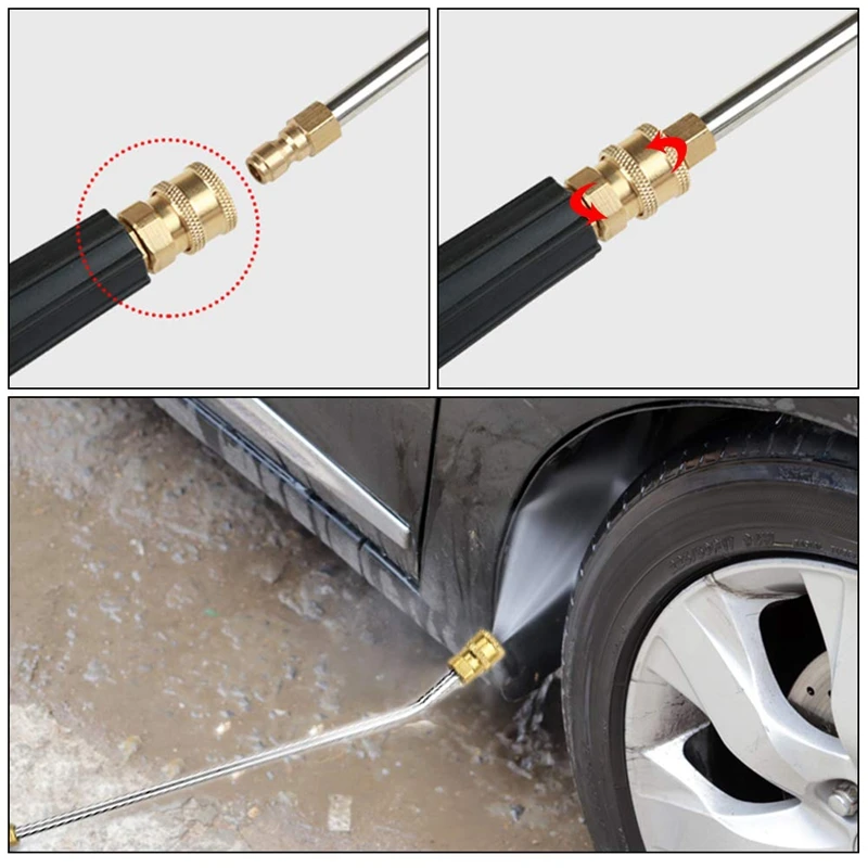 

Powerful Pressure Washer Extension Wand Set, 7.5Ft Replacement Lance, 1/4 Inch Quick Connect, 30 Degrees Curved Rod Extension At