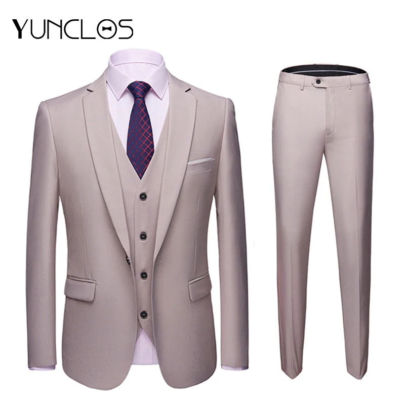 Хит продаж мужской костюм из 3 предметов пиджак + брюки жилет деловой блейзер