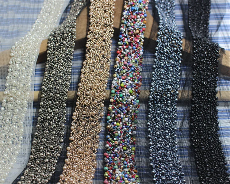 Бесплатная доставка 3 см искусственный жемчуг бисер кружевная отделка винтажная