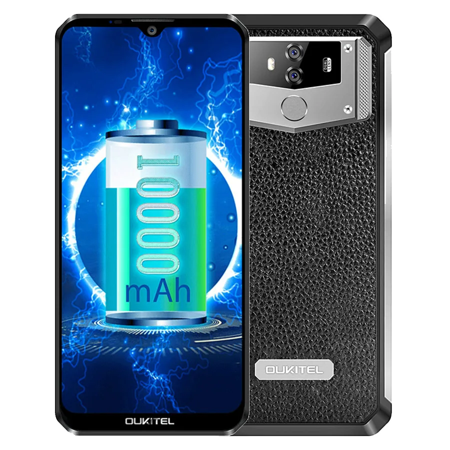 Black OUKITEL K12 Android 9,0 мобильный телефон 6," 19,5: 9 MTK6765 6G ram 64G rom NFC 10000mAh 5 V/6A Быстрая зарядка отпечатков пальцев Смартфон - Цвет: Black