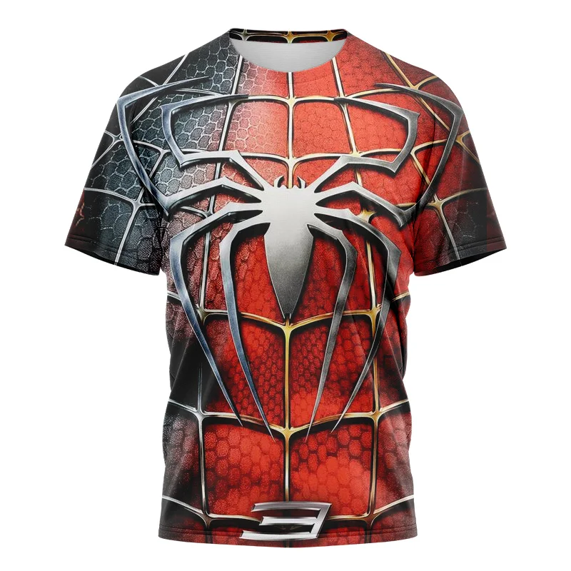 Футболка с 3D принтом Marvel Spidermen Повседневная модная уличная одежда для мальчиков и
