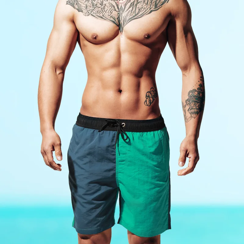 

New Quick Dry summer mens beach surfing swim patchwork shorts nylon Mens sexy bikini swimsuit Sweatpants Board swimming wear