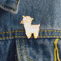 kids jewelry lovely alpaca enamel pins animal sheep brooch button pin denim jeans lapel pin badge cartoon gift for girls