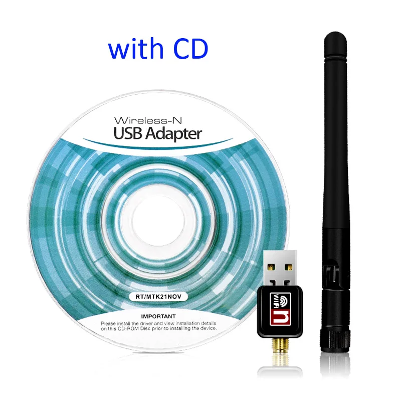Мини Сетевая карта USB WiFi адаптер 150 Мбит/с 2dBi Wi-Fi адаптер ПК Wi Fi антенна WiFi ключ 2,4G USB Ethernet WiFi приемник - Цвет: need driver with CD