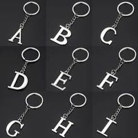 26 letters keychain unisex fashion rhinestone alphabet keyring trendy simple jewelry bag metal accessories gifts 26 alphabet