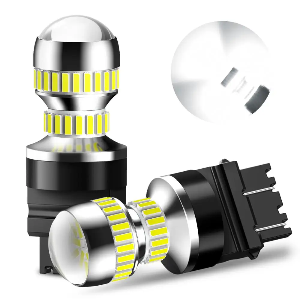

AUXITO 2 шт. Canbus T25 LED 3157 3156 3057 3056 P27/7W Светодиодные лампы 54 Led 4014 SMD Автомобильный задний стоп-сигнал Парковочный 12 В Янтарный Белый Красный