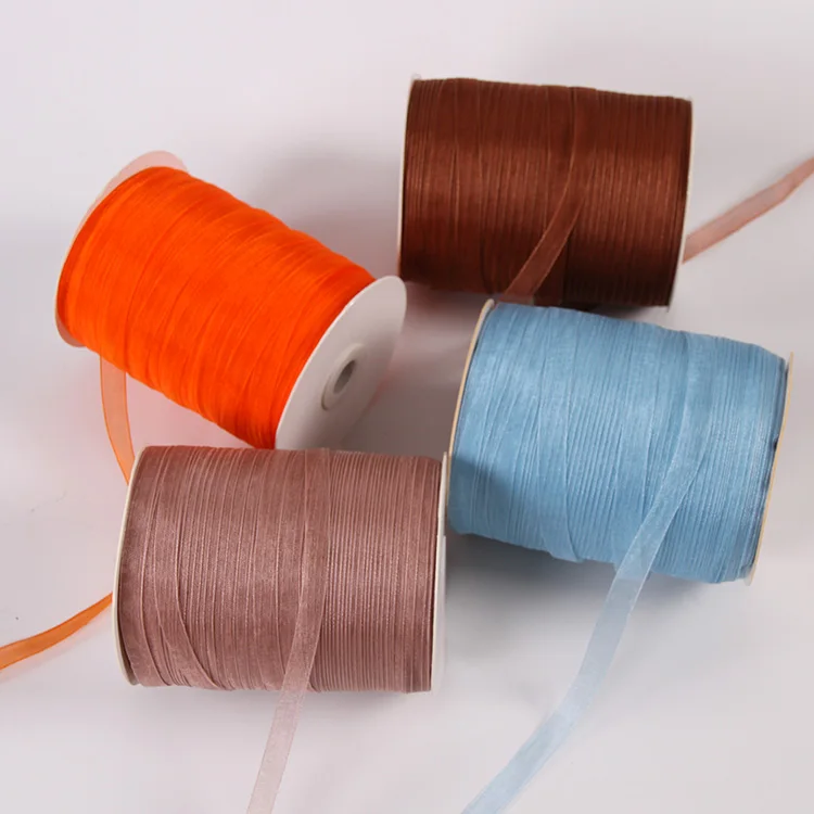 Шифоновая белая шелковая органза 1 см полиэфирная лента для шитья украшение