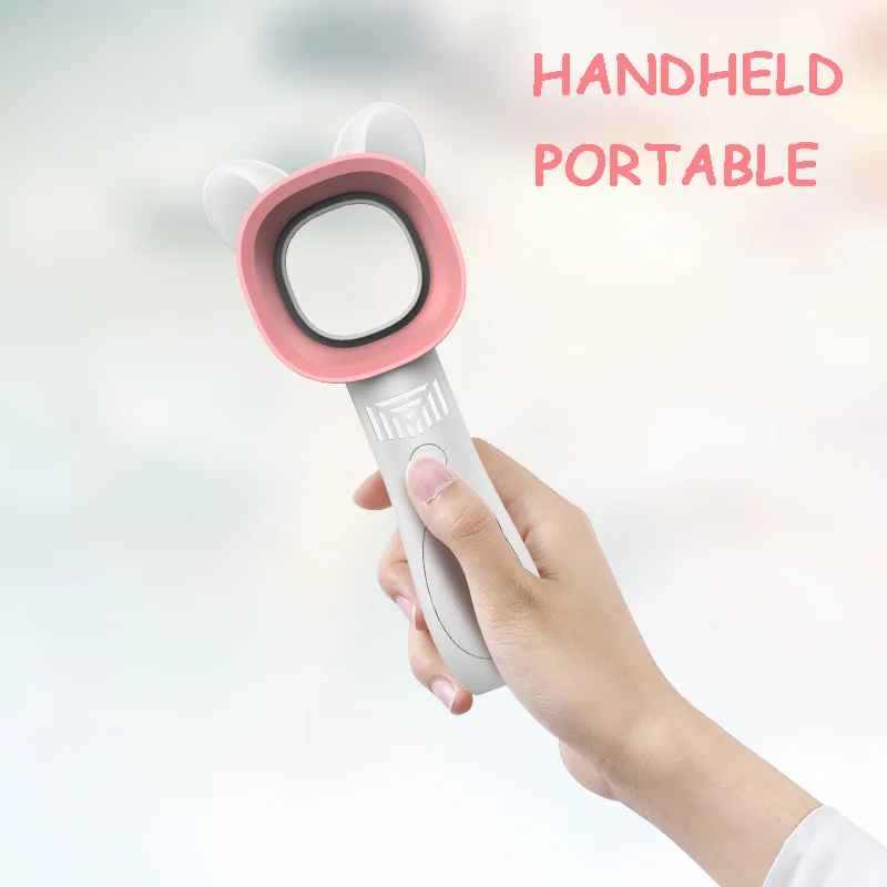 Mini Bladeless Fan Cute Cat Hand held USB Rechargeable Fans 2000mAh Mute Without Vane for Home Outdoor Ventilador Cooler 8H |