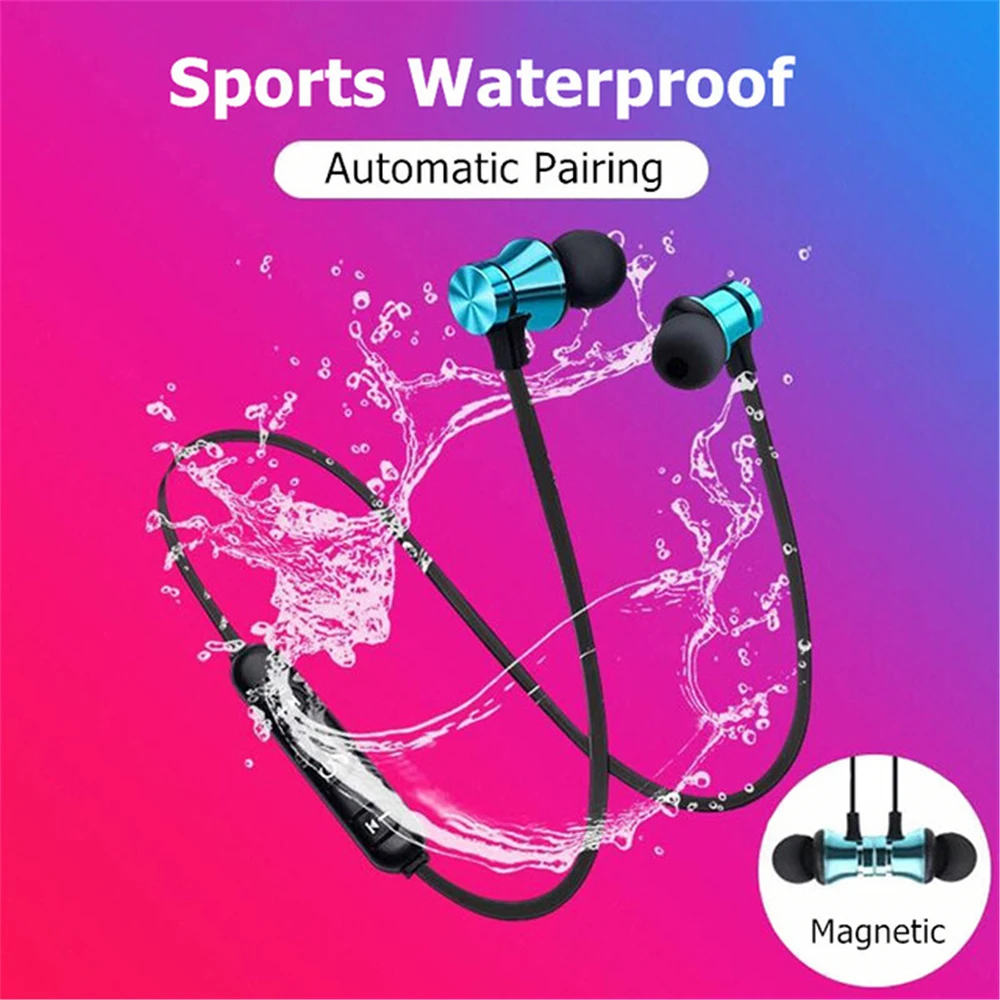 

Magnetic Bluetooth 4.2 Earphone Waterproof Wireless Neckband Headset with Mic Stereo Sport Earbud for Running Walking Commute
