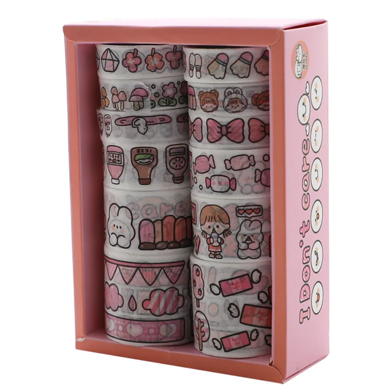 12 шт./компл. Милая мультяшная Васи-лента с сердечками для девочек модные