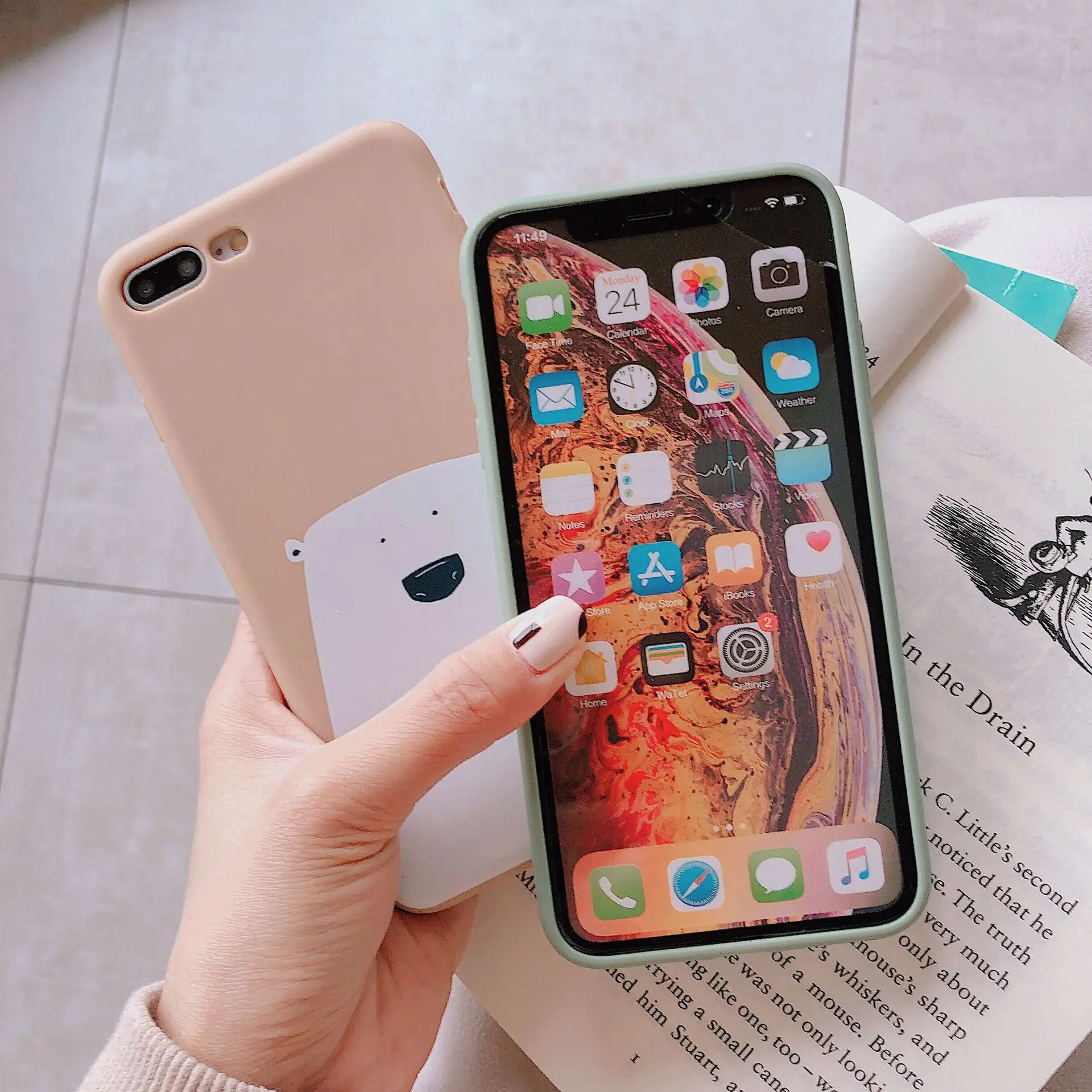 Чехол для iPhone 7 8 6s plus X XS max XR с большим медведем | Мобильные телефоны и аксессуары