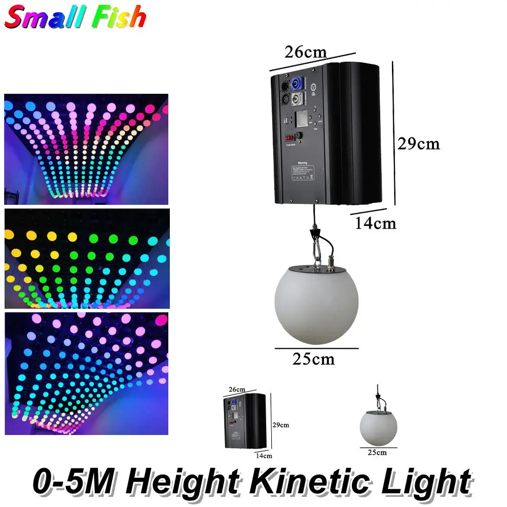 

Show Luzes 140W RGB LED Lifting Ball Modern Wave Stage Effect 3D Up Down Disco Ball Colorful Kinetic Light For Dj Disco KTVS