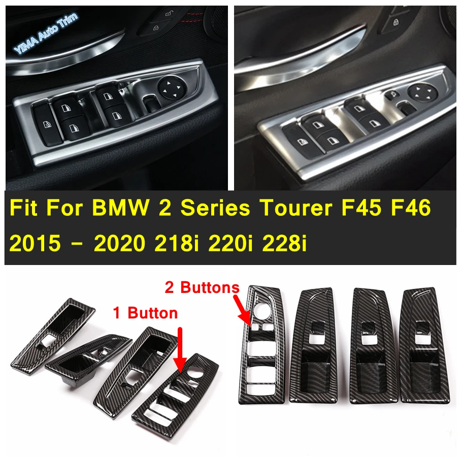 

Door Window Lift Control Switch Panel Cover Trim 4PCS Fit For BMW 2 Series Tourer F45 F46 2015 - 2020 218i 220i 228i Interior